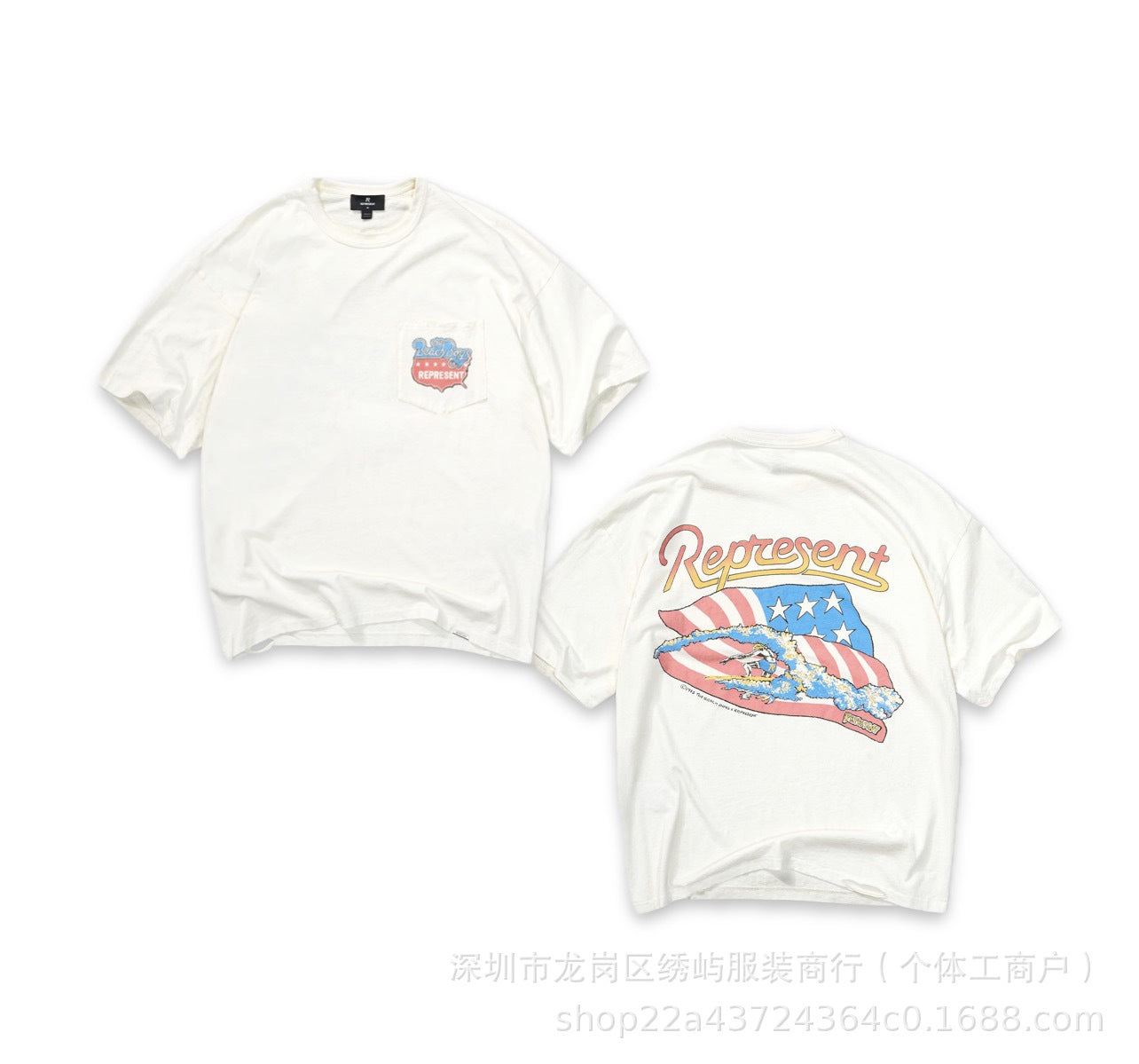Represent Cartoon Graphic Crew Neck Short Sleeve T Shirt