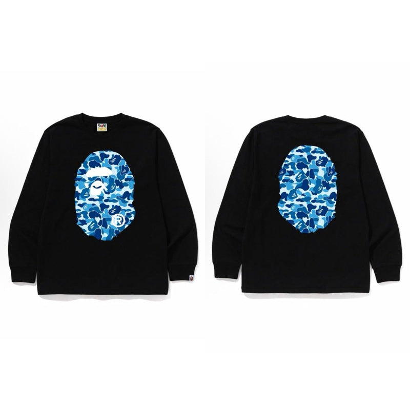Bape Baby Milo Camo Ape Head Graphic Oversized Long Sleeve Tee Street