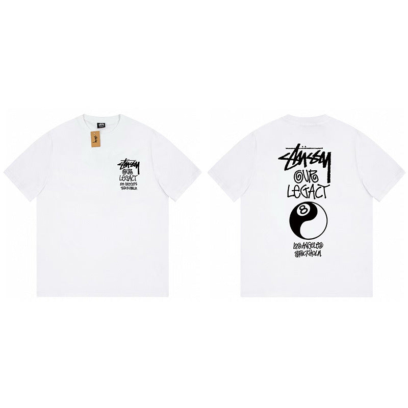 Stussy Graphic Print Collection Loose Casual Short Sleeve T-Shirt