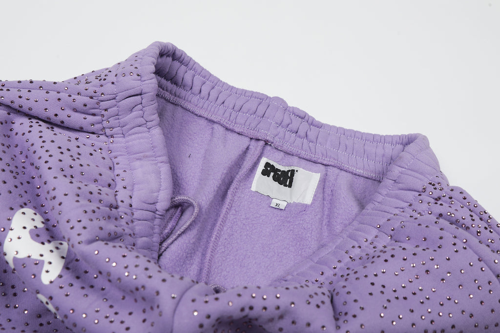 Sp5der VVS Full Rhinestone Hoodie & Sweatpants Tracksuit Set
