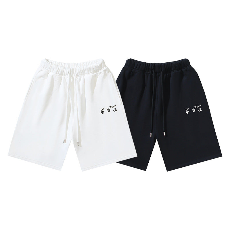 Off White Hand Letter Graphic Casual Shorts Unisex