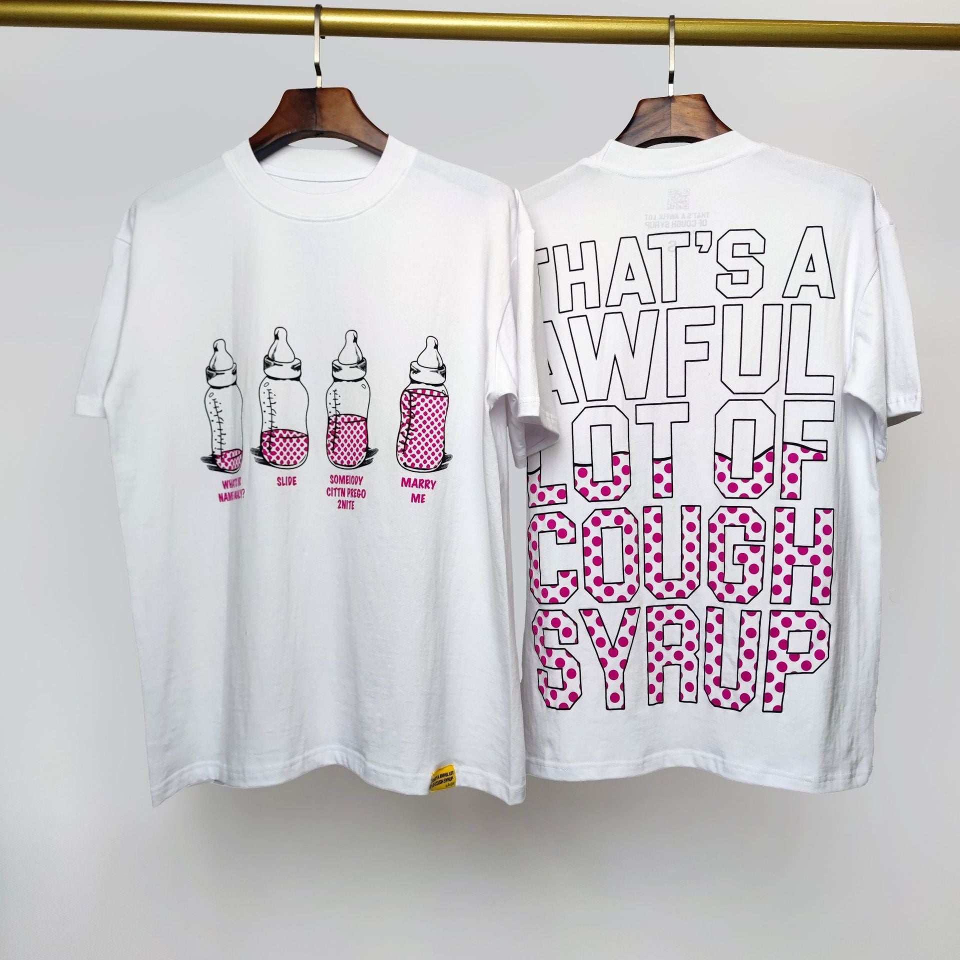 ALOCS Cough Syrup Letter Graphic Short Sleeve Tee Streetwear Unisex