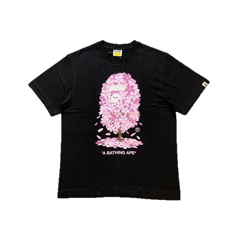 Bape Sakura Floral Graphic Oversized Tee Streetwear Unisex