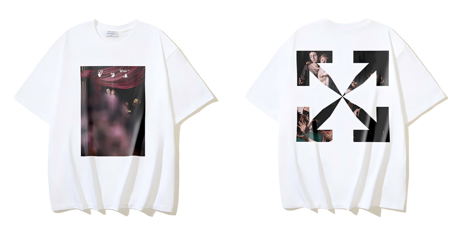 Figure Arrow Graphic Print Streetwear Crew Neck Short Sleeve T Shirt