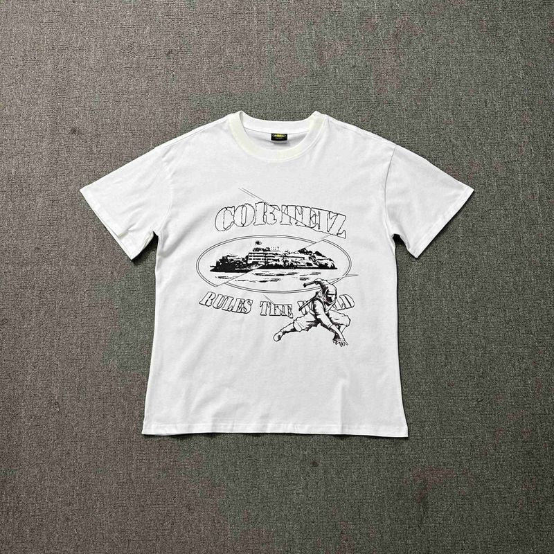 Corteiz Logo Letter Print Crew Neck Short Sleeve T‑Shirt Unisex