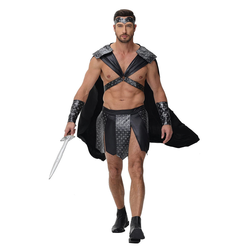 Halloween Couple Spartan Gladiator Viking Warrior Cosplay Costume Set