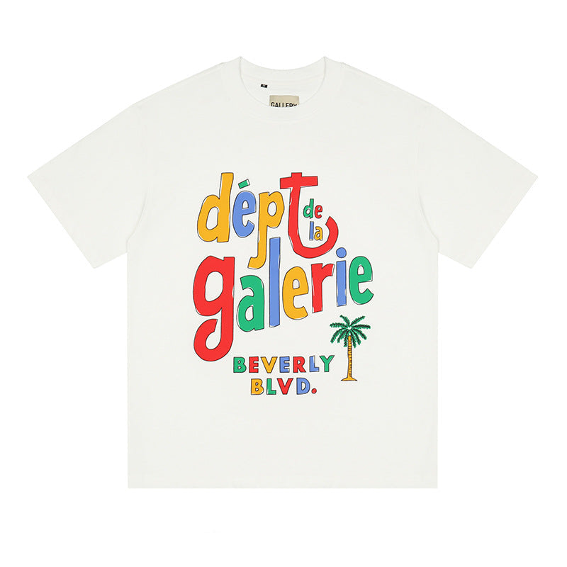 Gallery Dept Vintage Print Loose Short Sleeve Streetwear T-Shirt