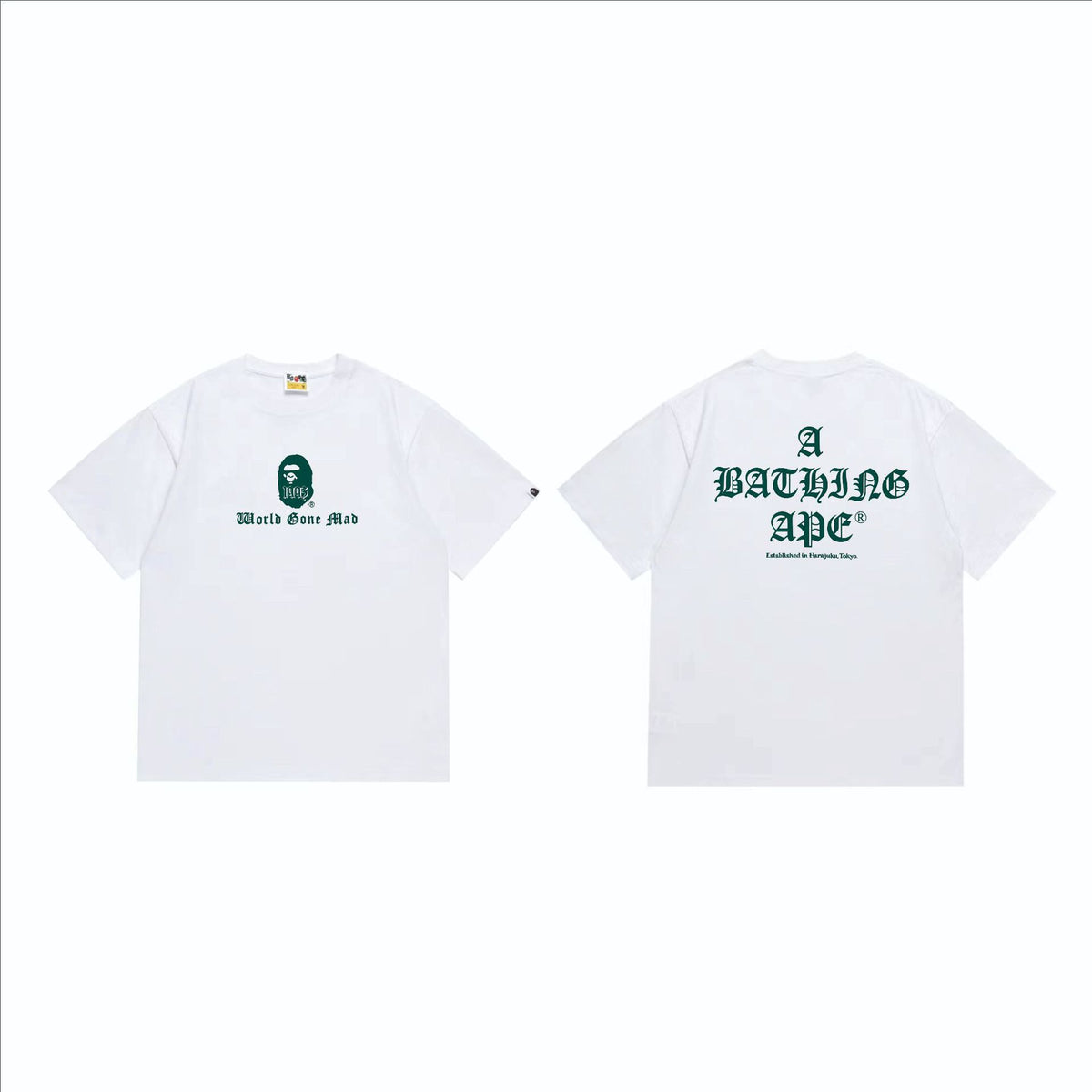 Bape Multi‑Ape‑Head Graphic Oversized Tee Streetwear Unisex