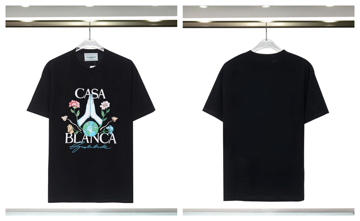 Casablanca Tennis Graphic T-Shirt Loose Oversized Short Sleeve Tee