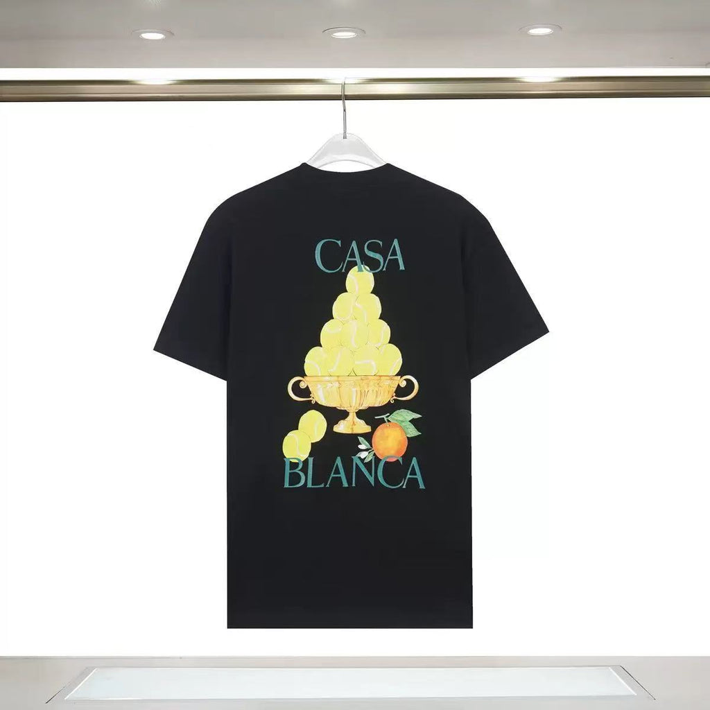 Casablanca Art Graphic Print Loose Unisex Short Sleeve T-Shirt