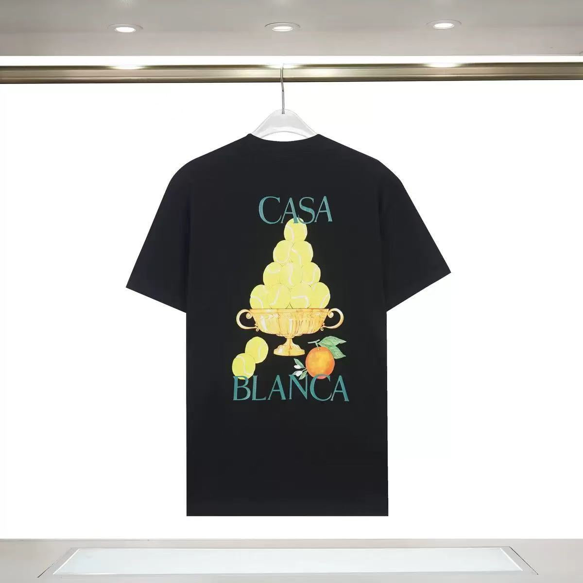 Casablanca Art Graphic Print Loose Unisex Short Sleeve T-Shirt