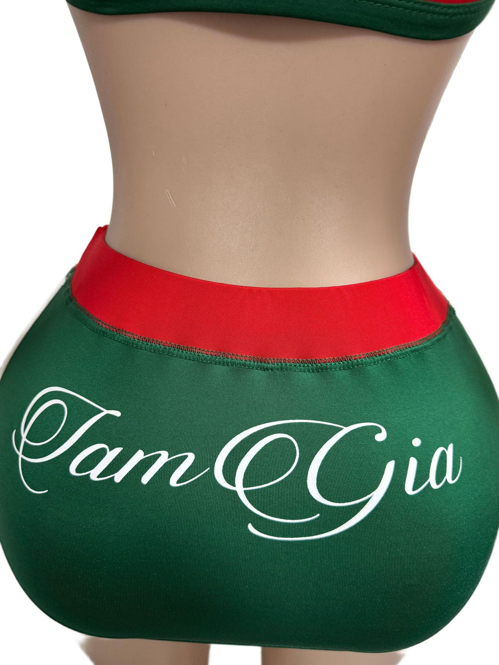 I.AM.GIA Contrast Trim V Neck Crop Top Mini Skirt 2 Piece Set Women