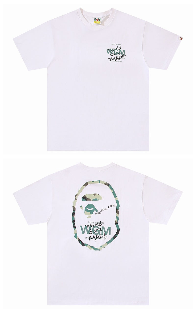 2026 New BAPE Ape Head Graphic Tee Loose Couple Short Sleeve T-Shirt