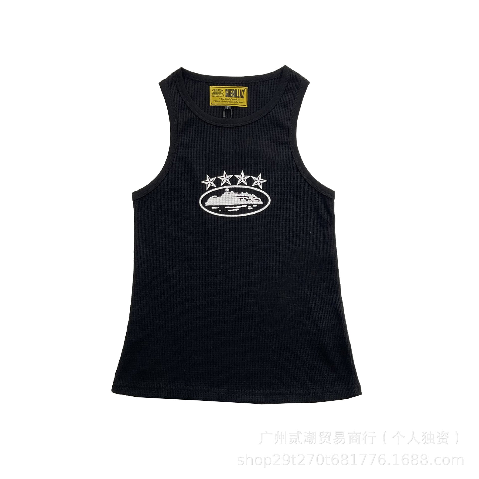 Corteiz Style Y2K Geripptes Tanktop Ärmelloses Streetwear Basic Weste