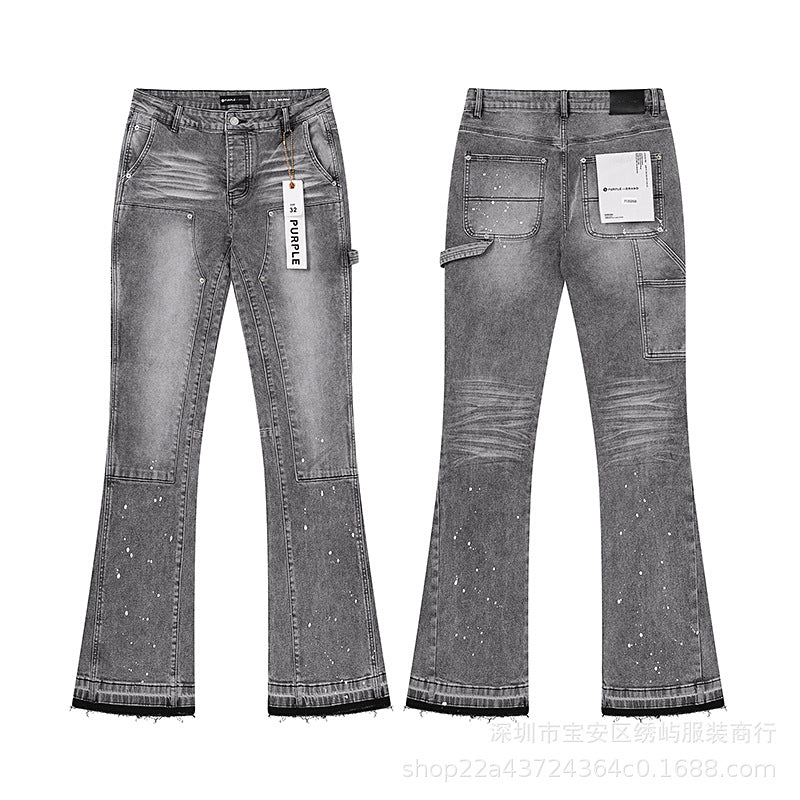 Purple Brand Distressed Flare Denim Jeans Unisex