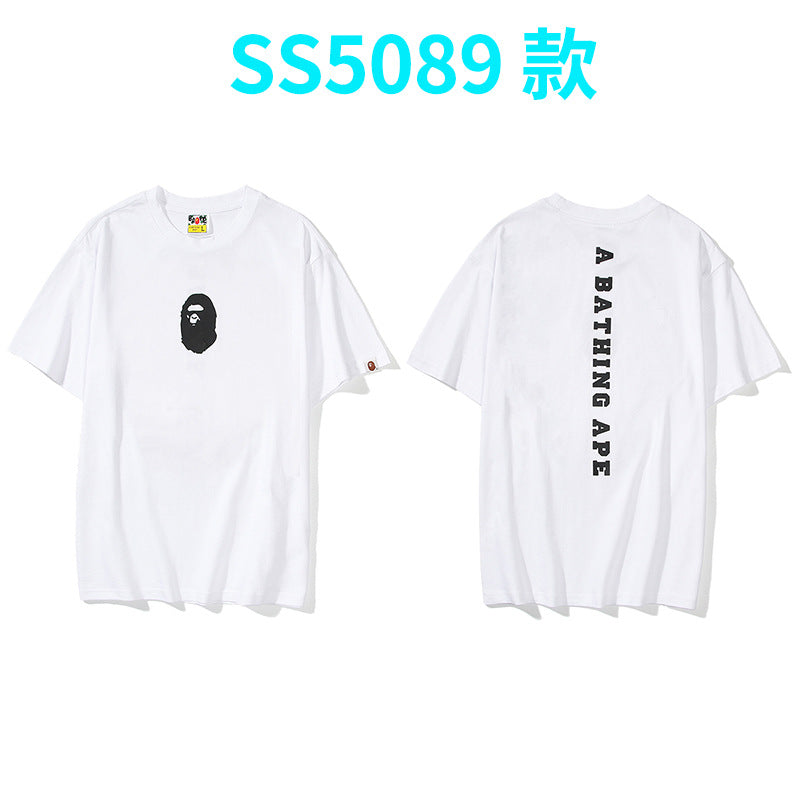 BAPE Shark Camo Graphic Tee Loose Unisex Streetwear T-Shirt