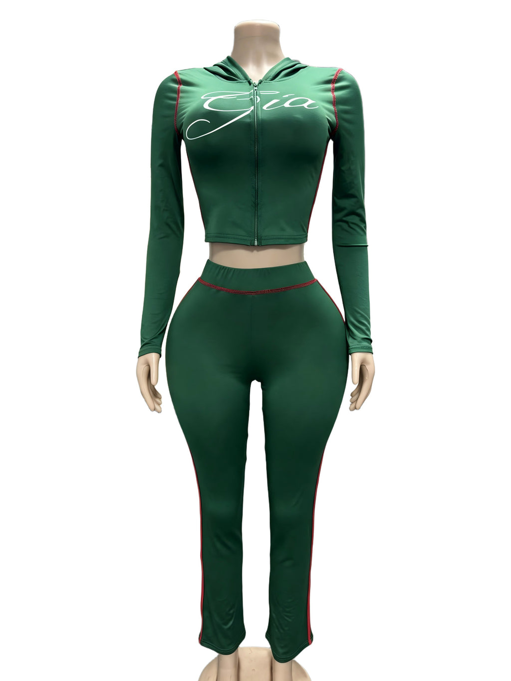 I.AM.GIA Contrast Trim Zip Hoodie Pants 2 Piece Set Women