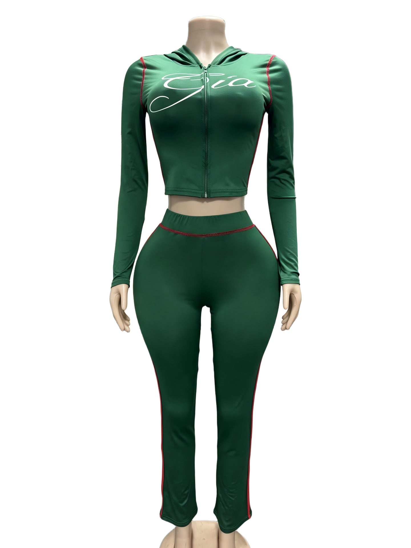 I.AM.GIA Contrast Trim Zip Hoodie Pants 2 Piece Set Women