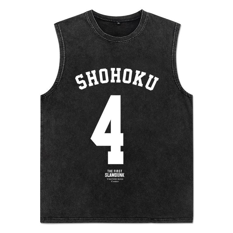 Vintage Washed Graphic Tank Top Mens Cotton Sleeveless Sports Vest
