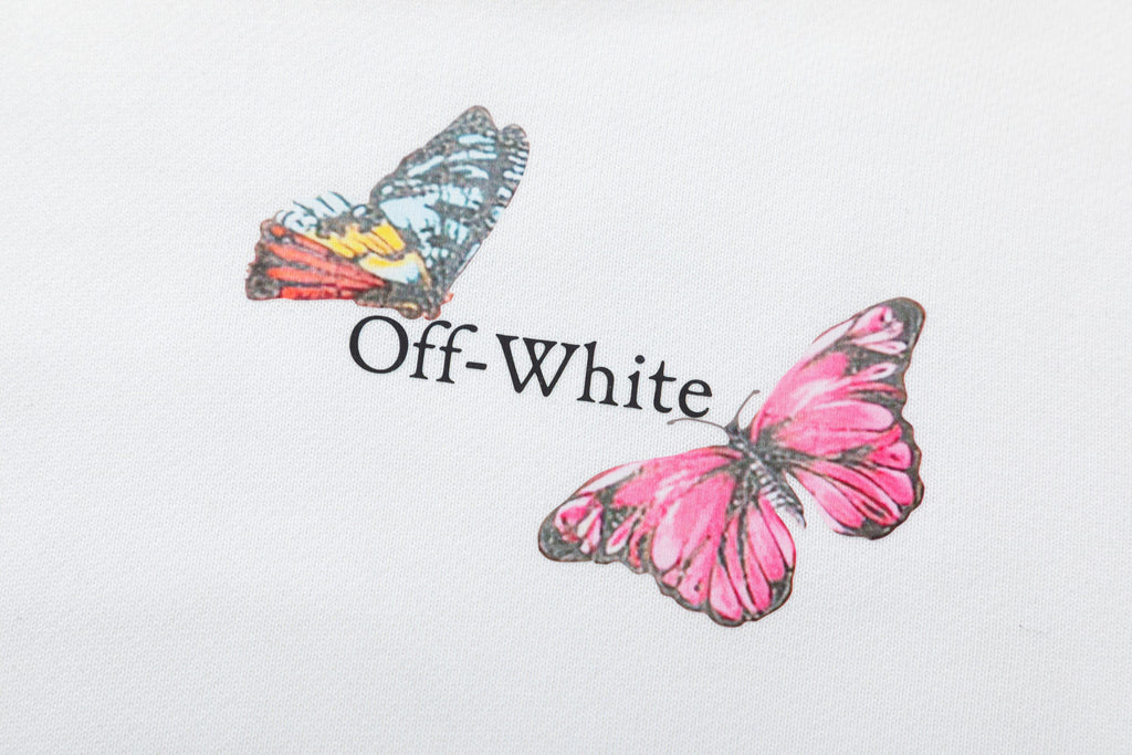 Off White Butterfly Arrow Graphic Pullover Hoodie Unisex