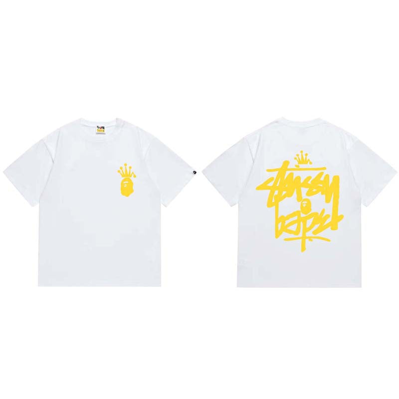 BAPE Ape Head Shark Print Loose Casual Unisex T-Shirt