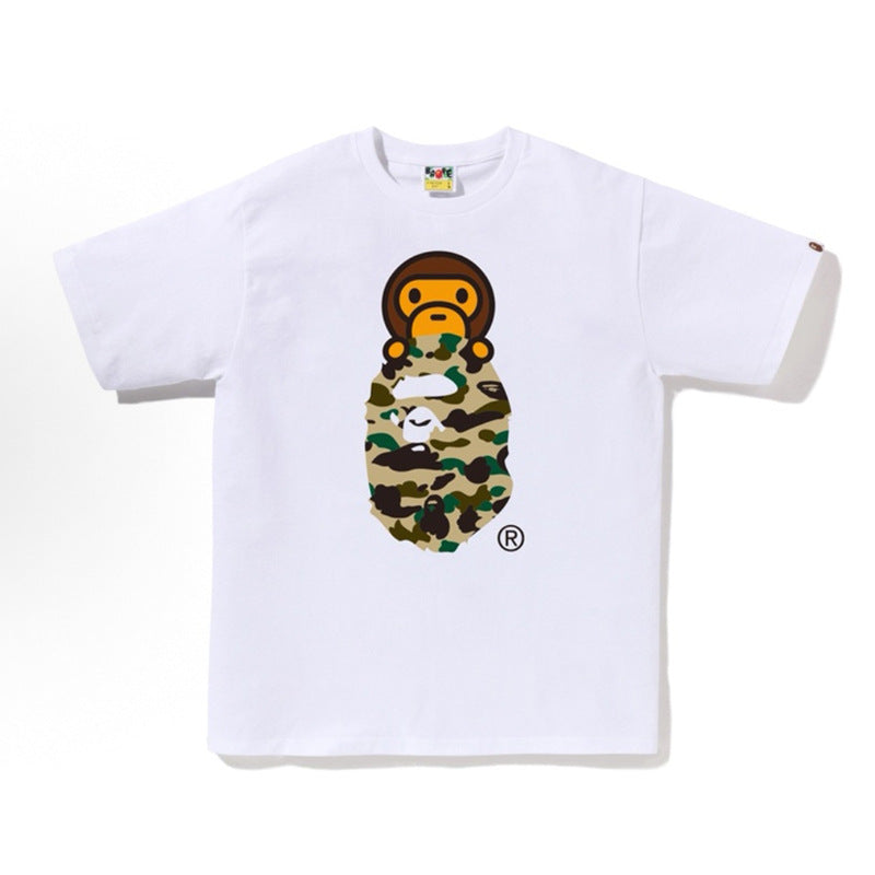 BAPE Ape Head Shark Print Unisex Casual T-Shirt