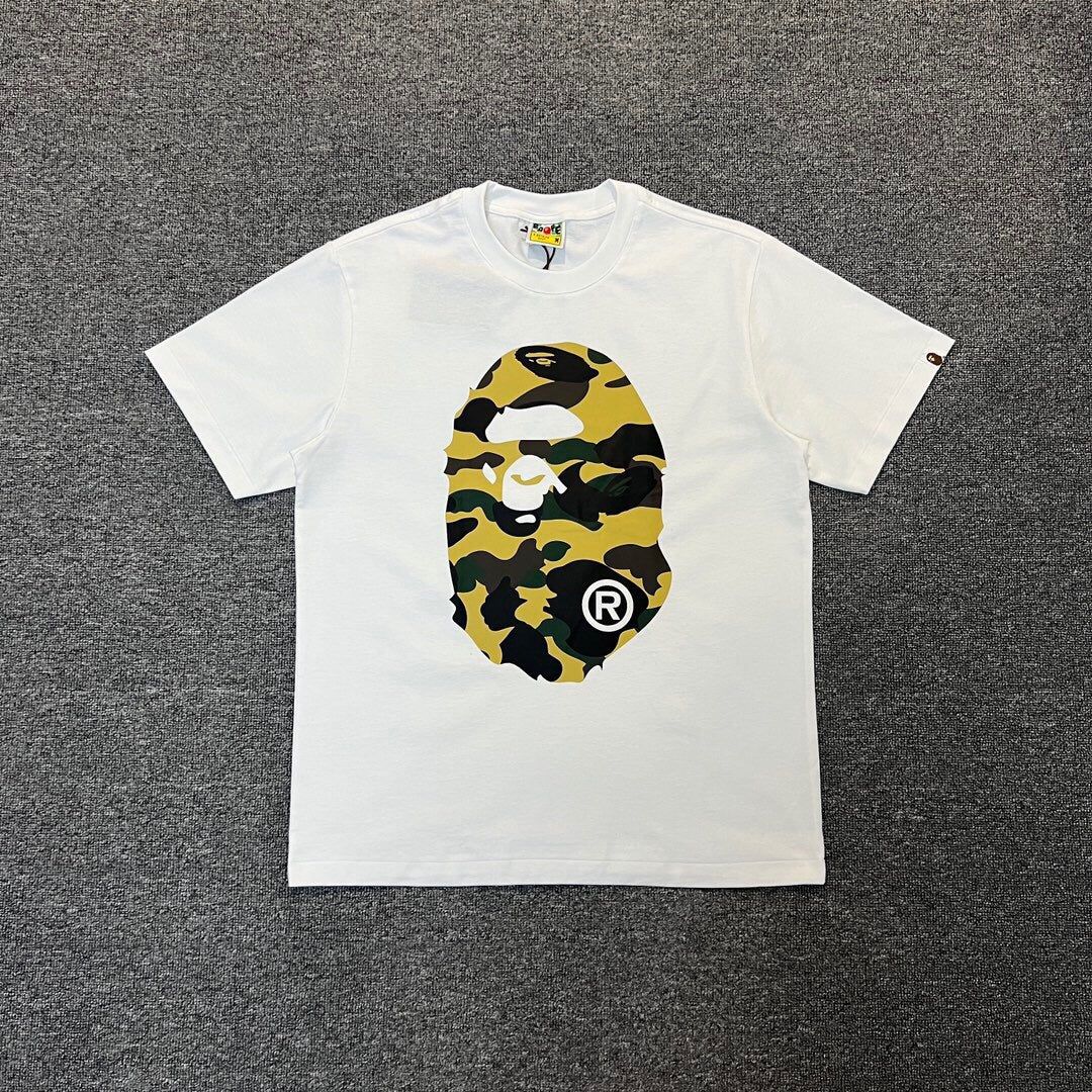 BAPE Classic Camo Ape Head Letter Print Loose Unisex Casual T-Shirt