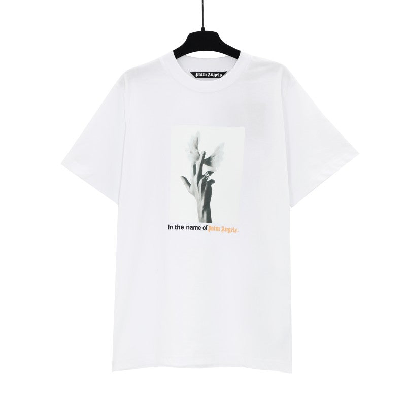 Palm Angels Graffiti Flame Palm Tree Graphic Oversized Tee Streetwear