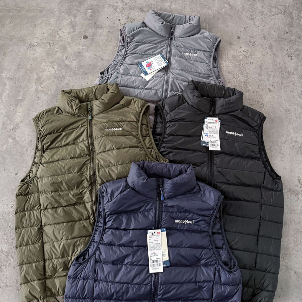 Montbell Plasma Down Vest Stand Collar Zip Ultralight Warm Gilet