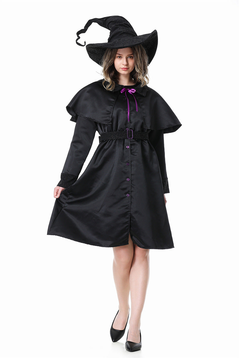Halloween Wizard Witch Long Robe Cosplay Sets Adult & Kids Outfits