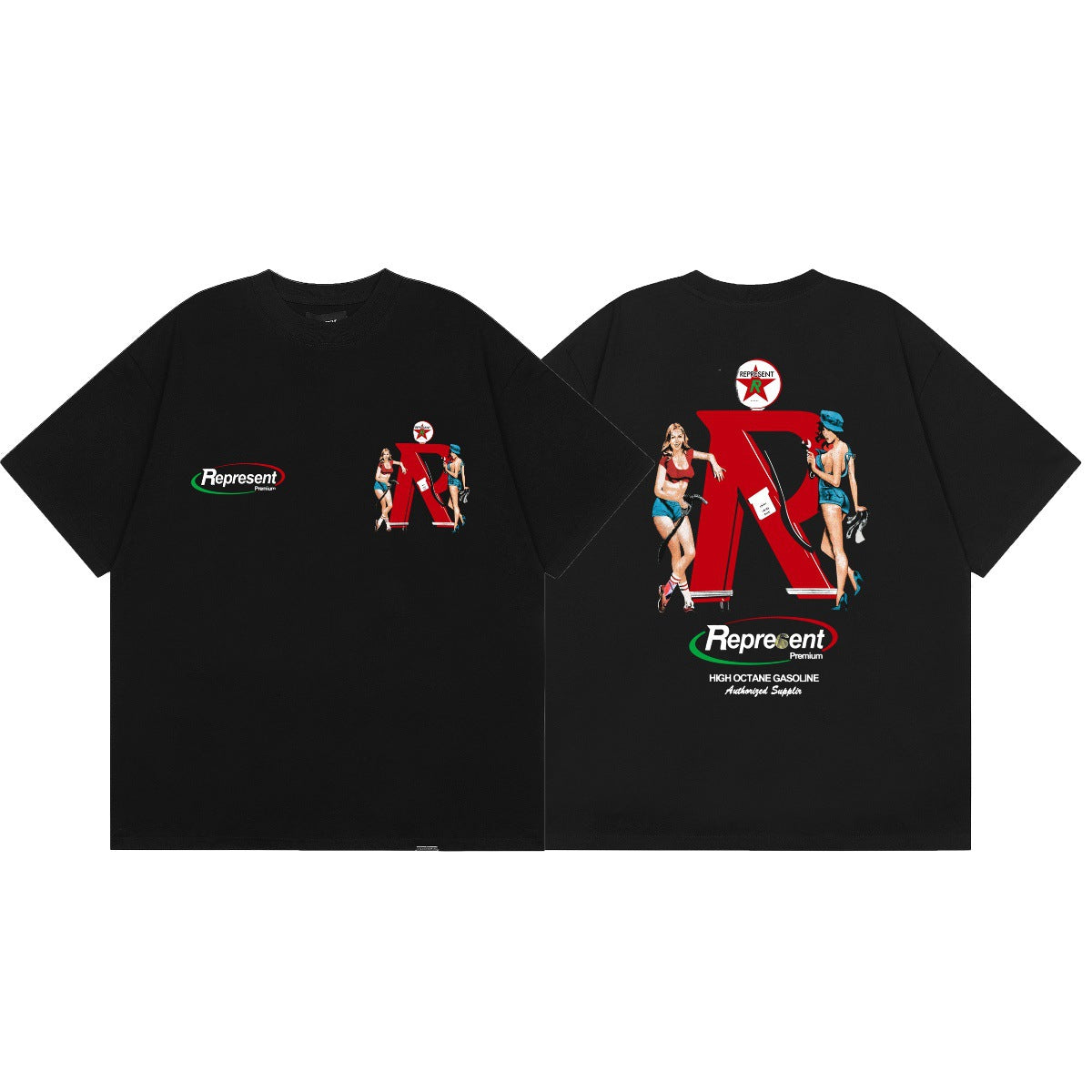 Represent Shark Washed Graphic Oversized Tee Streetwear Unisex