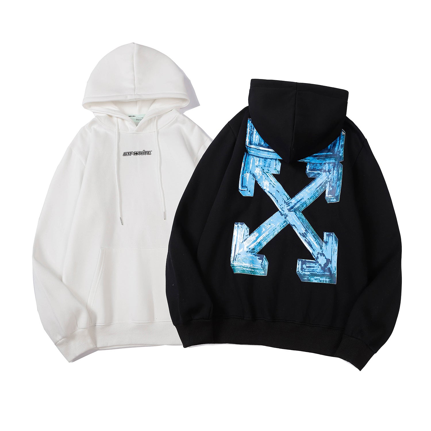 Off White Arrow Graphic Print Hoodie Streetwear Unisex