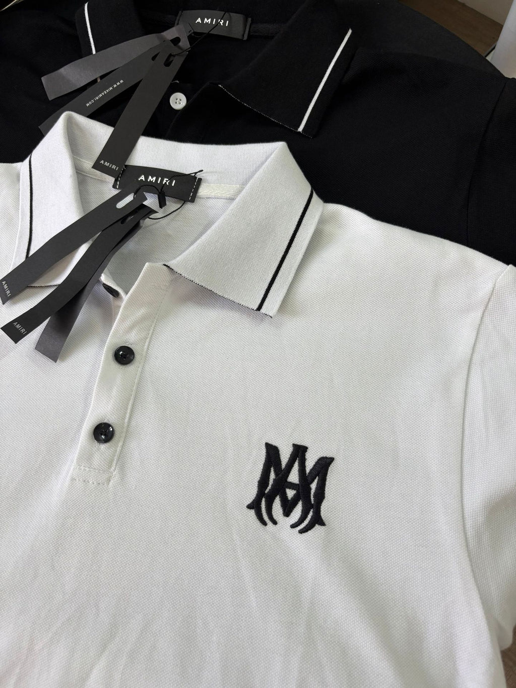 Amiri Embroidery Letter Loose Short Sleeve Polo Shirt Unisex