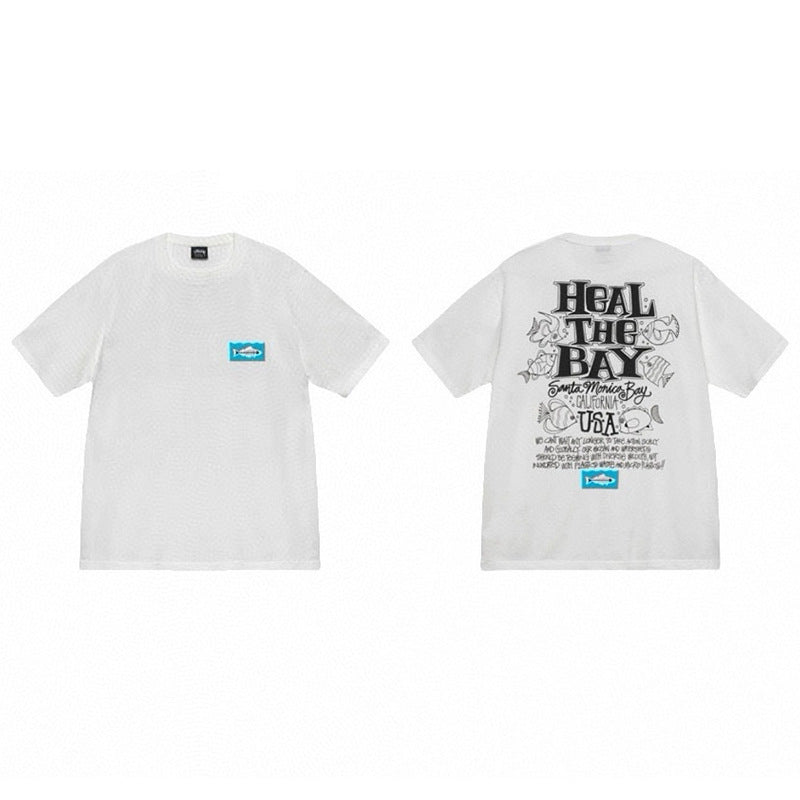 Stussy Graphic Print Collection Loose Casual Short Sleeve T-Shirt