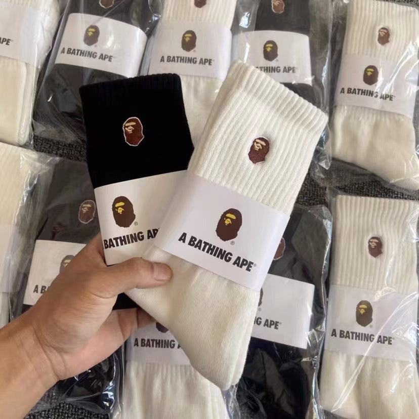 BAPE Ape Head Embroidered Socks