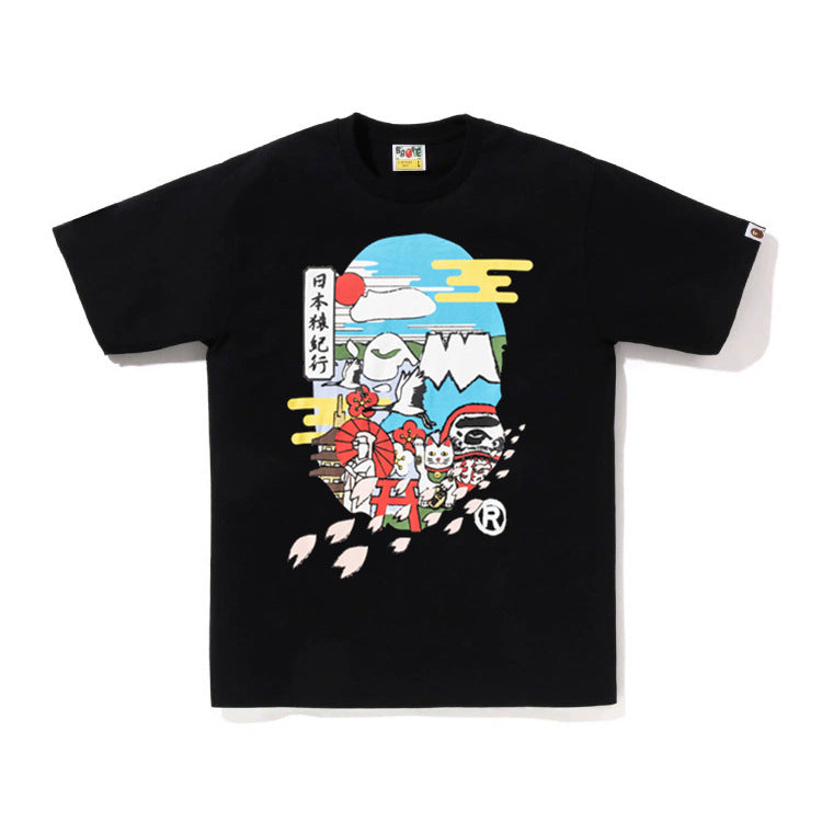 Bape Ape Head Shark Koi Fuji Graphic Oversized Tee Streetwear Unisex