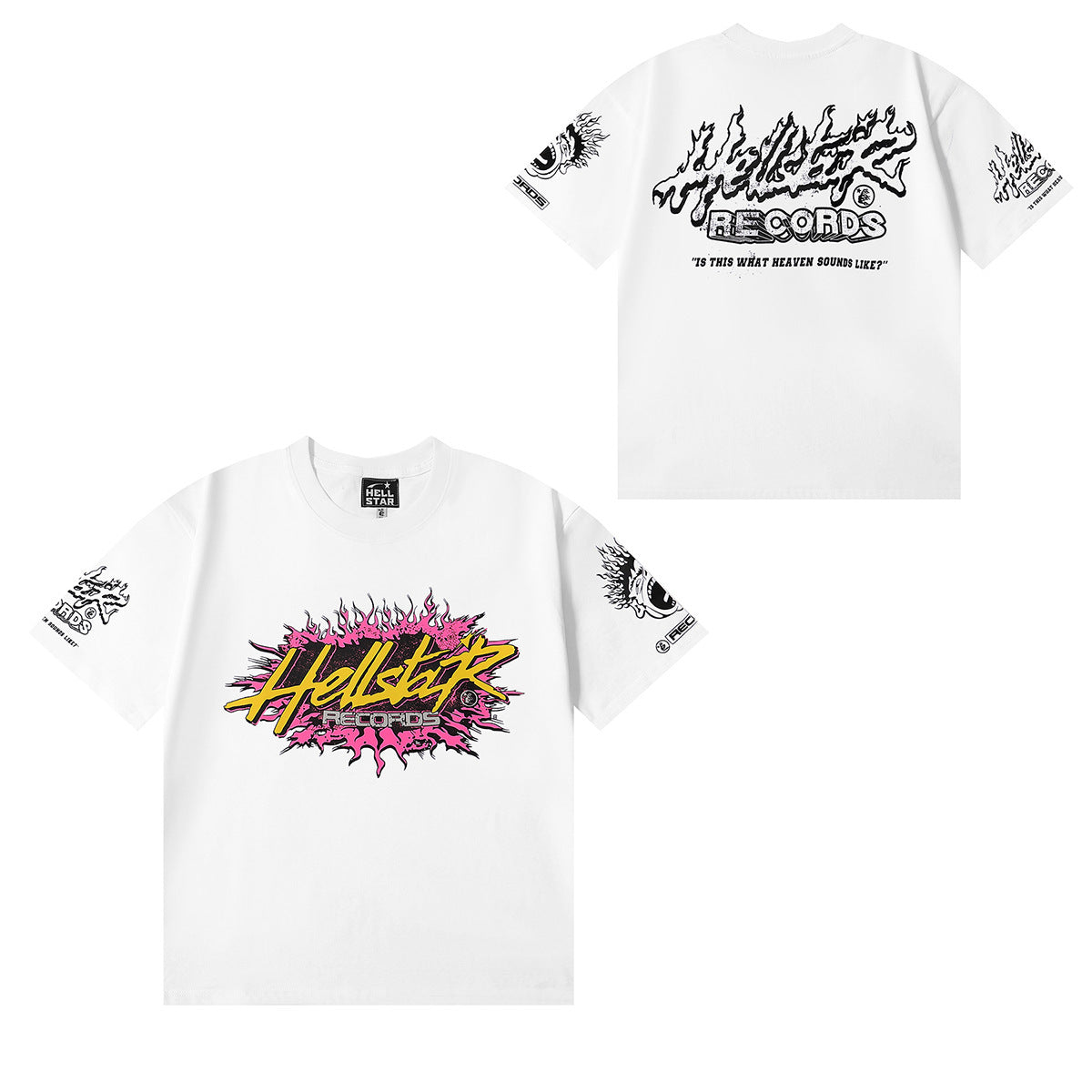 Hellstar Series Vintage Graphic Print Loose Unisex Streetwear T-Shirt