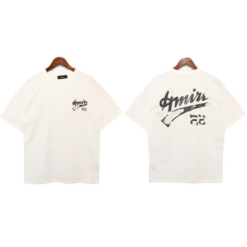 Amiri Multi‑Pattern Letter Graphic Oversized Tee Streetwear Unisex