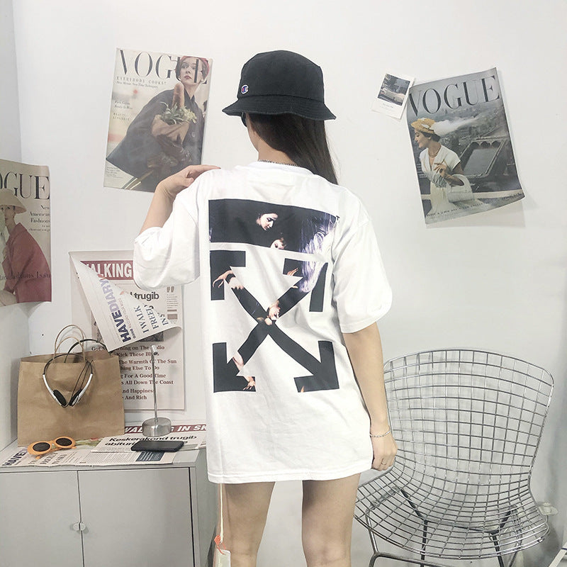 Off‑White Melt Arrow Gradient Splash Ink Crew Neck T‑Shirt Unisex