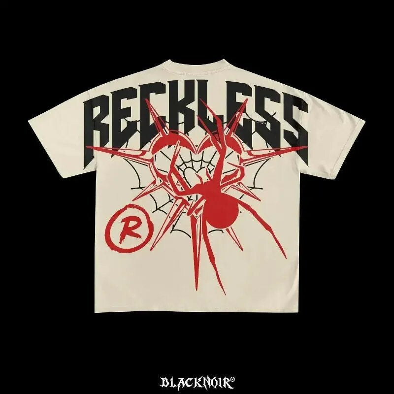 Y2K Streetwear & Gothic Graphic Unisex Oversized Baumwoll-T-Shirt