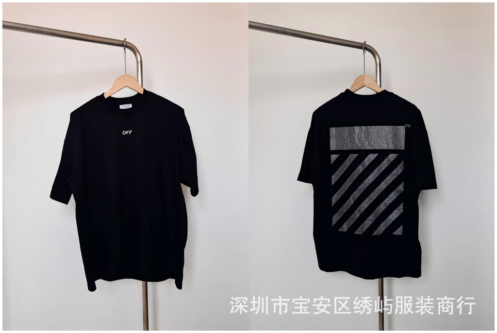 Off White Arrow Print Crew Neck Short Sleeve T Shirt Unisex
