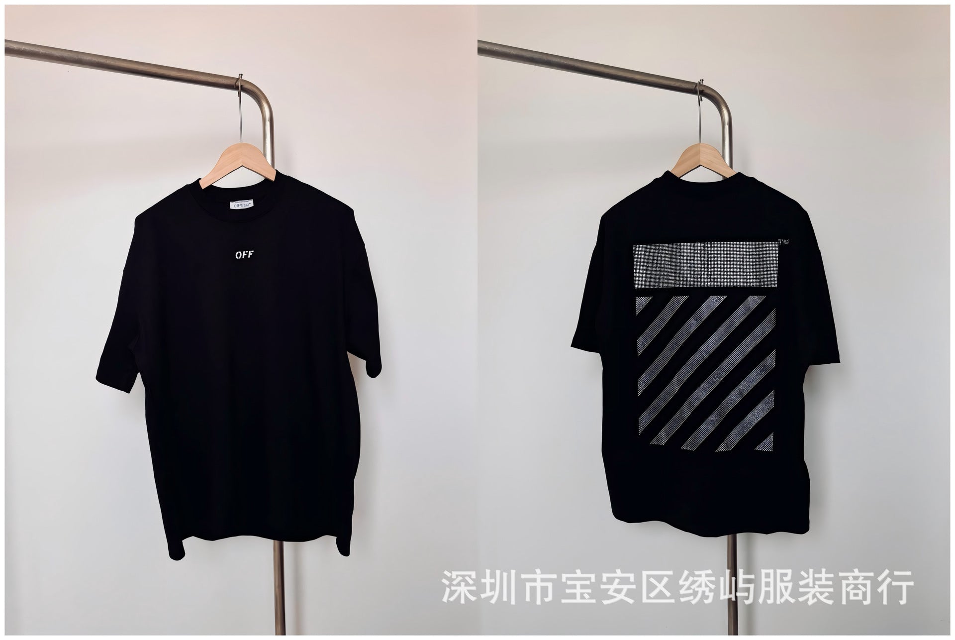 Off White Arrow Print Crew Neck Short Sleeve T Shirt Unisex