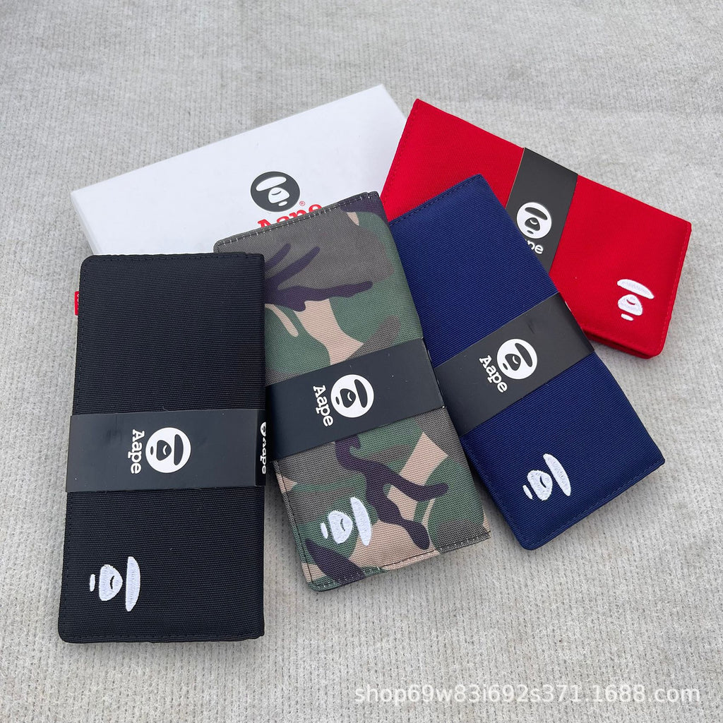 AAPE BY A BATHING APE Head Embroidered Long Wallet