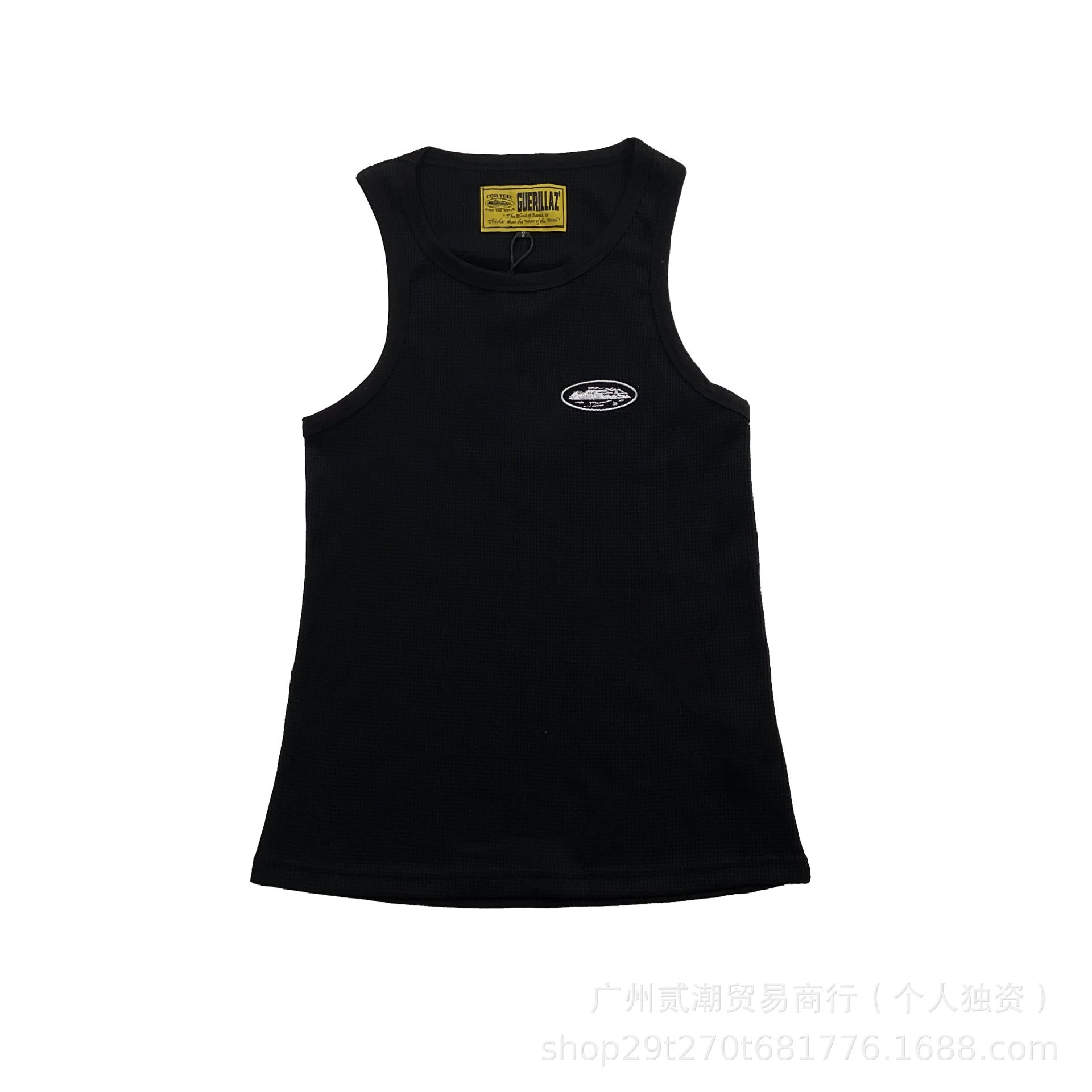 Corteiz Style Y2K Ribbed Tank Top Sleeveless Streetwear Basic Vest