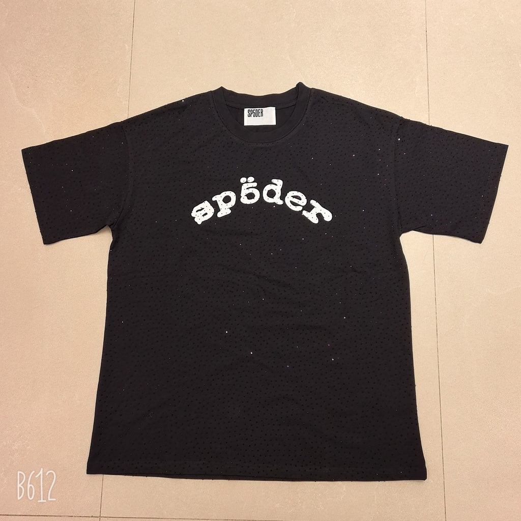 Sp5der Full Rhinestone T-Shirt & Shorts Matching Set