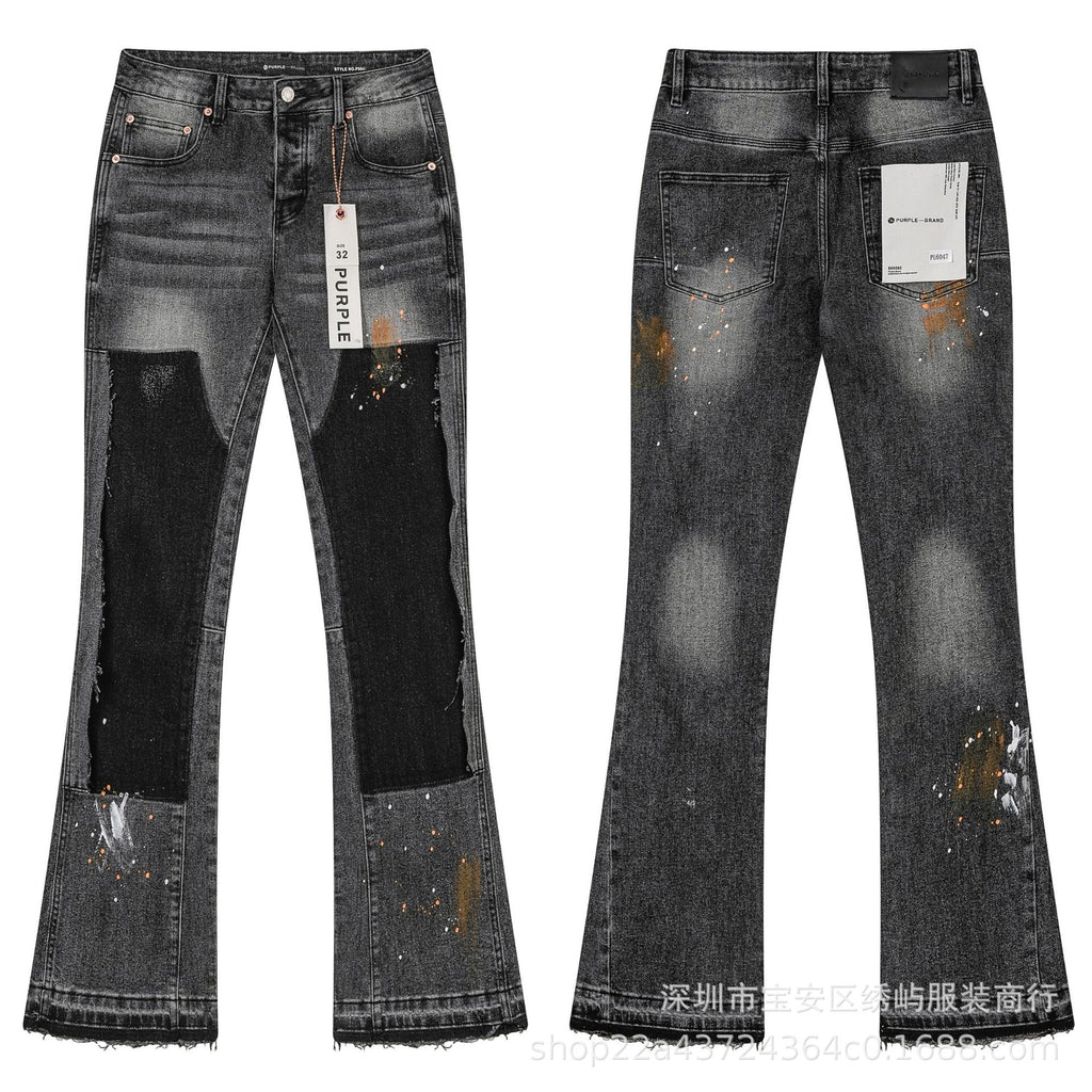 Purple Brand Distressed Flare Denim Jeans Unisex