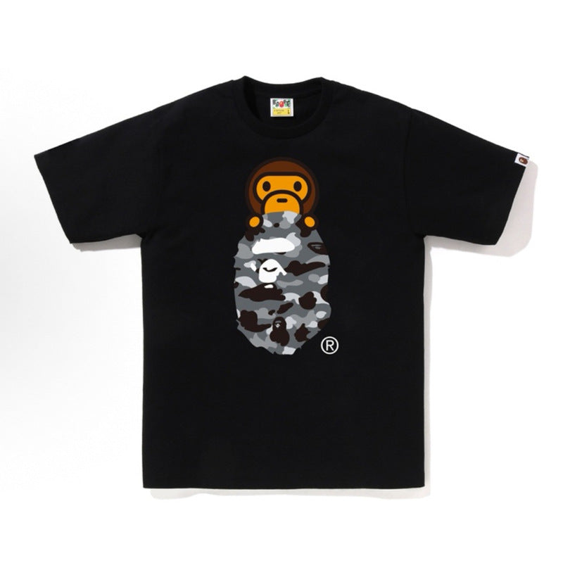 BAPE Ape Head Shark Print Unisex Casual T-Shirt