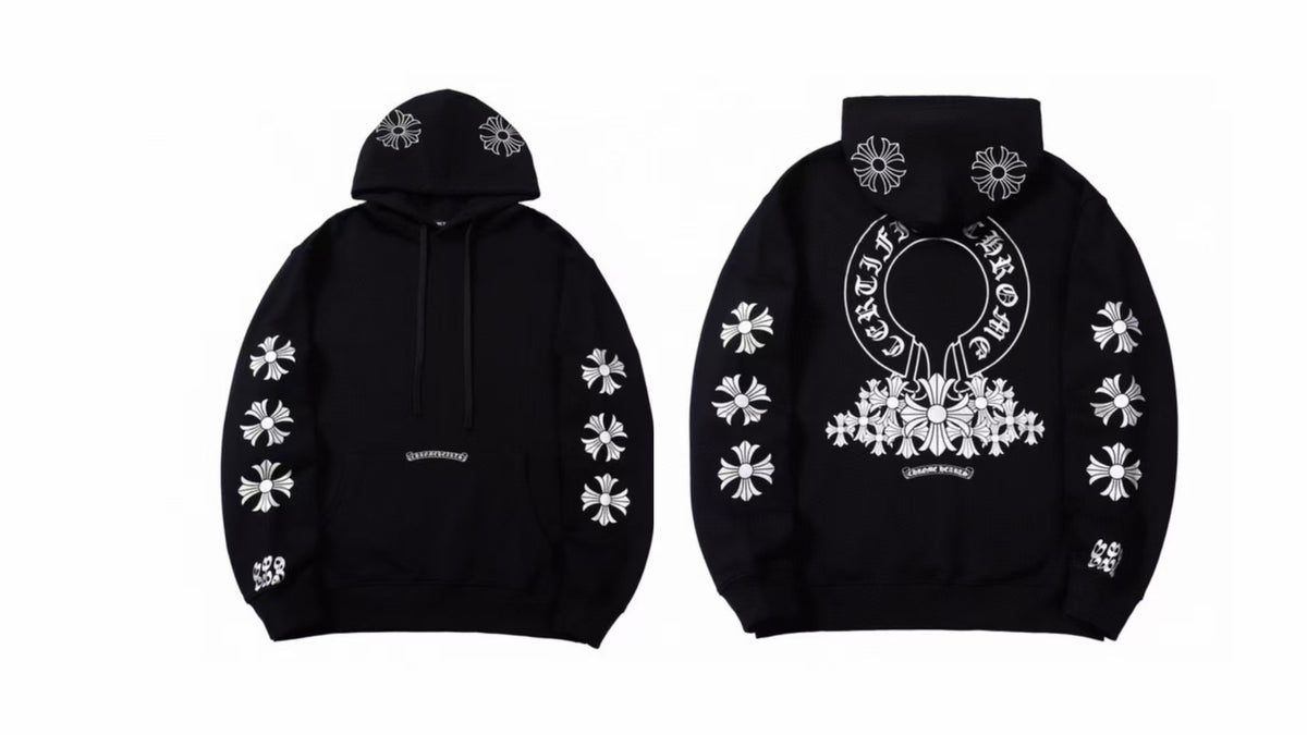 Chrome Hearts Gothic Graphic Print Pullover Hoodie Streetwear Unisex