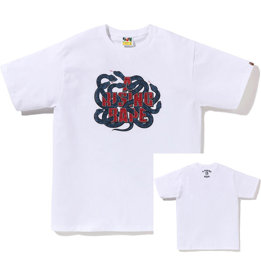 BAPE Shark Ape Head Camo Print Crew Neck Short Sleeve T‑Shirt Unisex