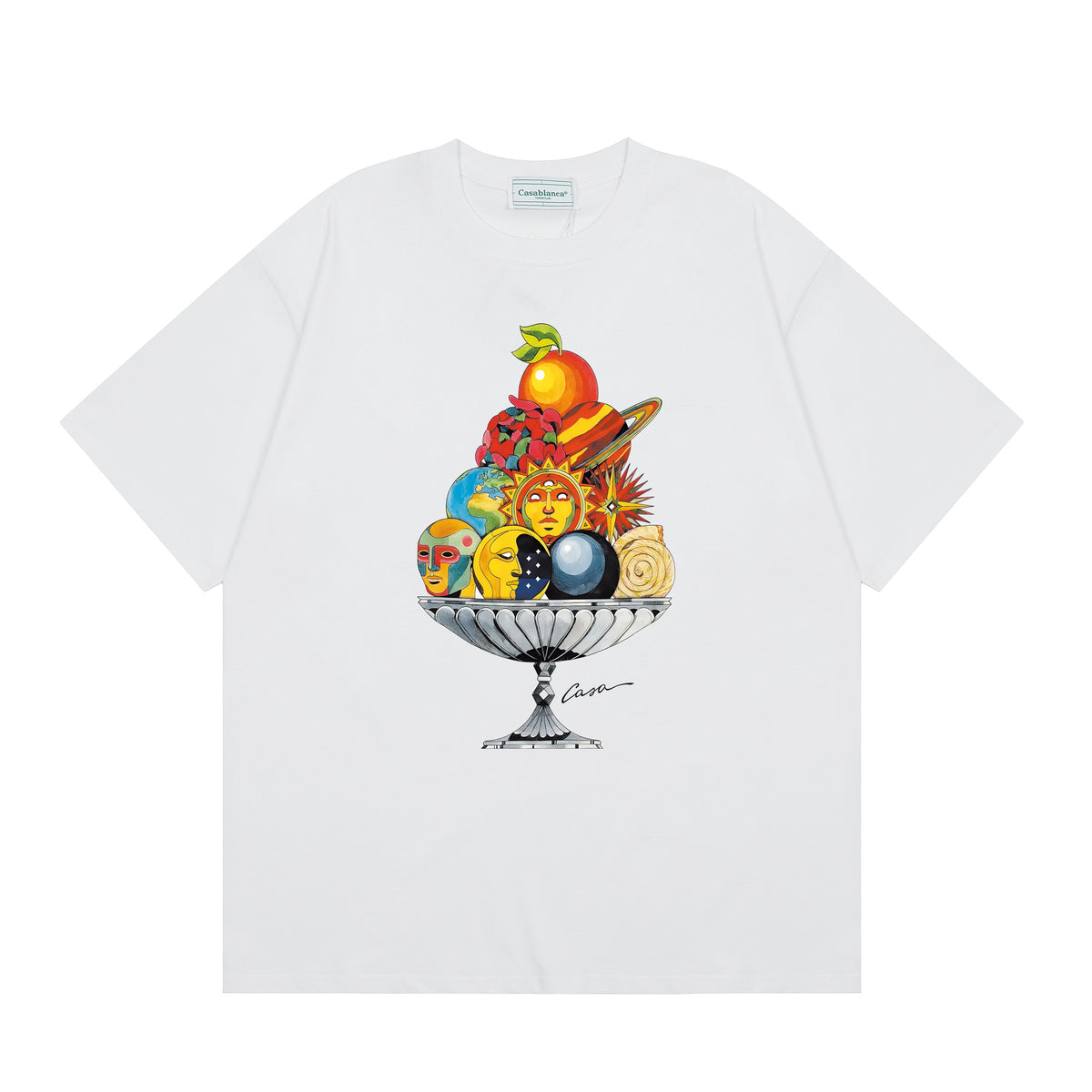 Casablanca Multi‑Artwork Vintage Graphic Oversized Tee Streetwear